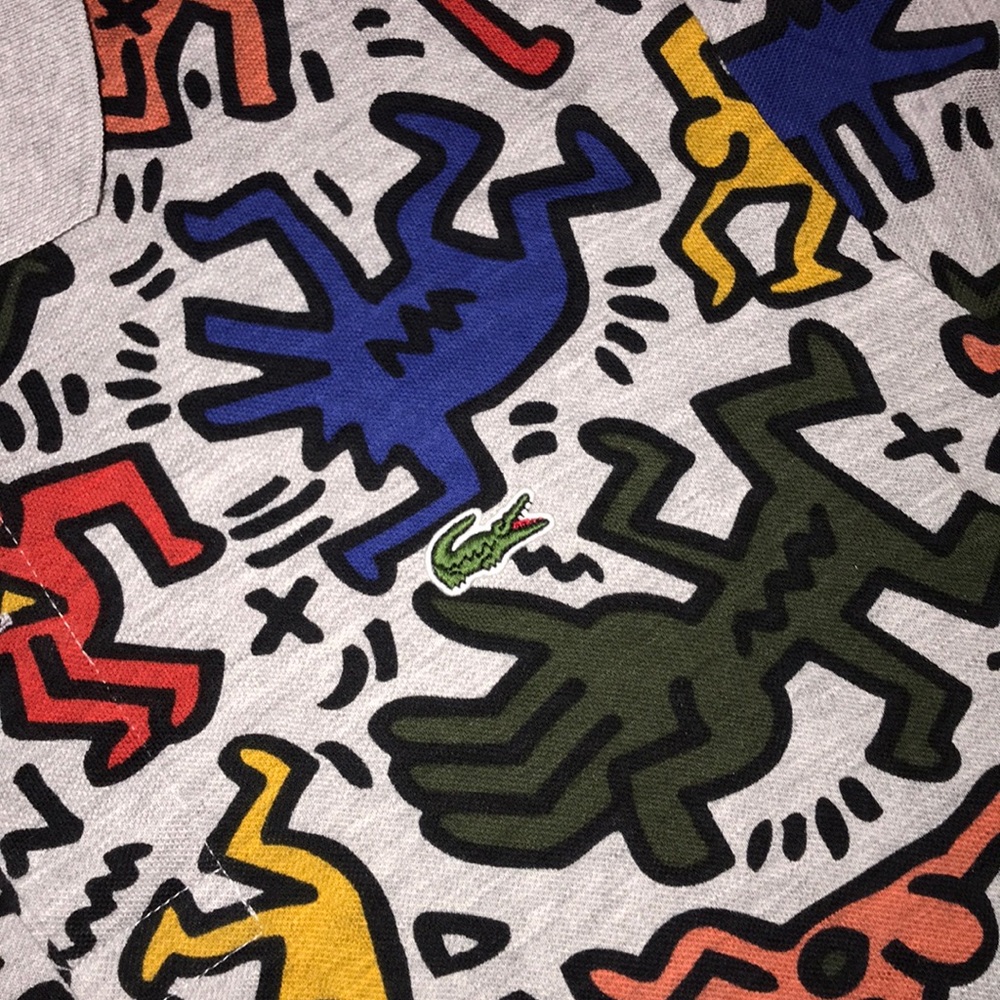 NWT MENS KEITH HARRING xLACOSTE PRINT PIQUE POLO - Picture 3 of 6